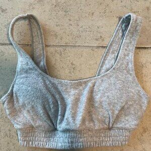 Gilly Hicks Lounge Bra Crop Top Padded Small Fleece Gray Hollister